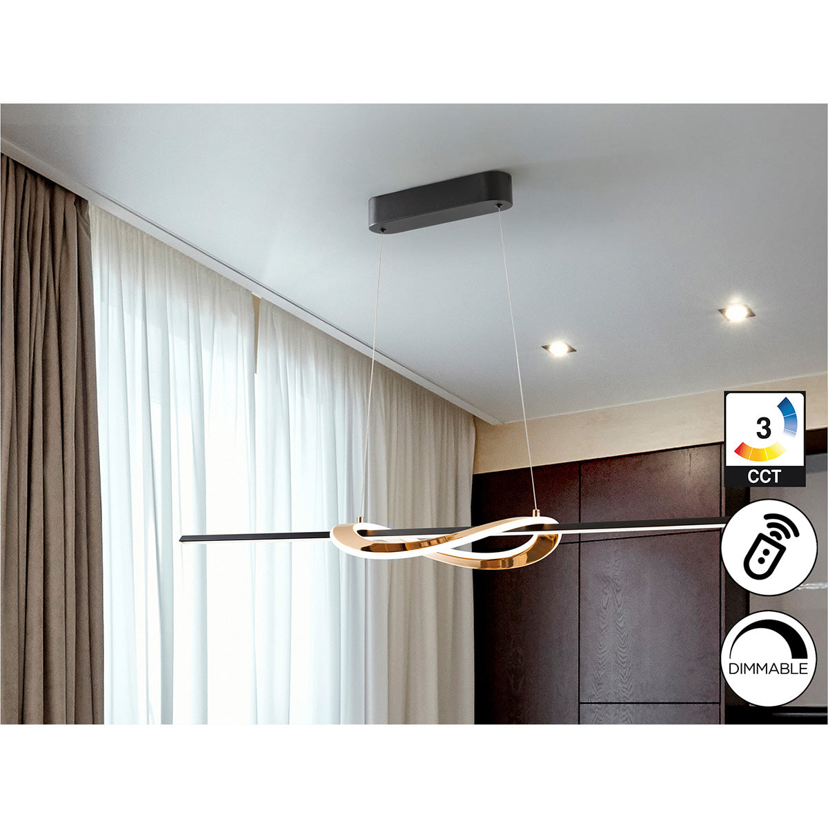 LAMPĂ ENORA, NEGRU / AURIU