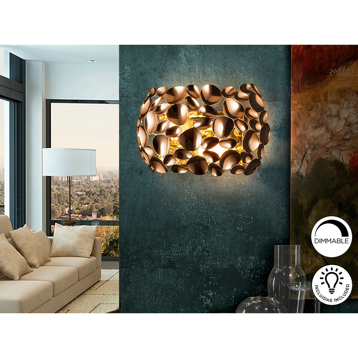 Lampă de perete NARISAWALL 2L.Aur roz