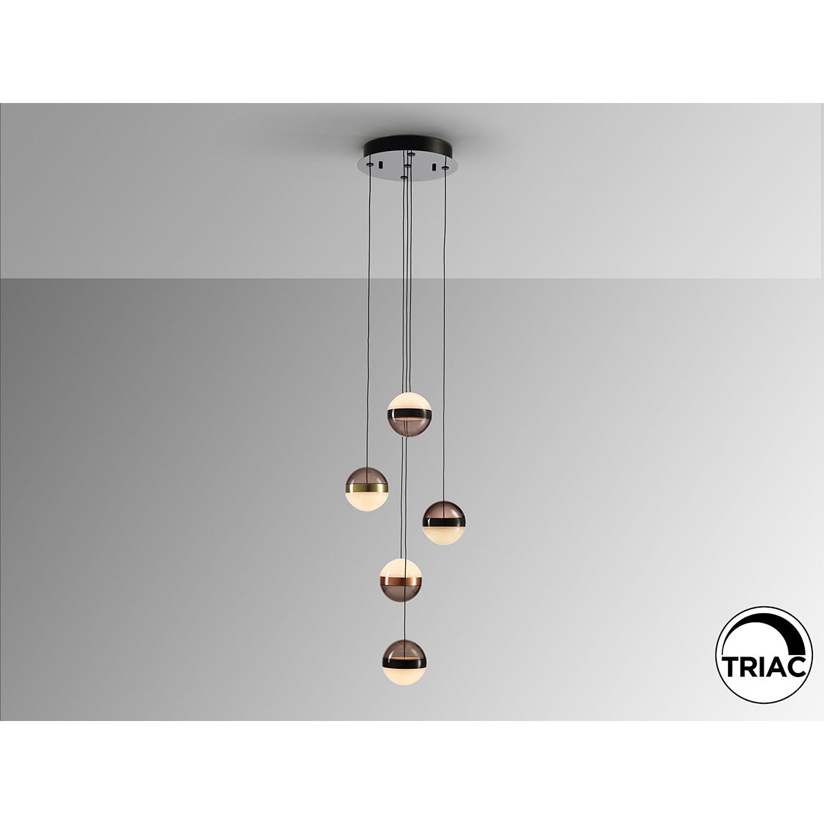 ORBES - LAMPĂ 5L NEGRU/CUPRĂ/ALAMĂ