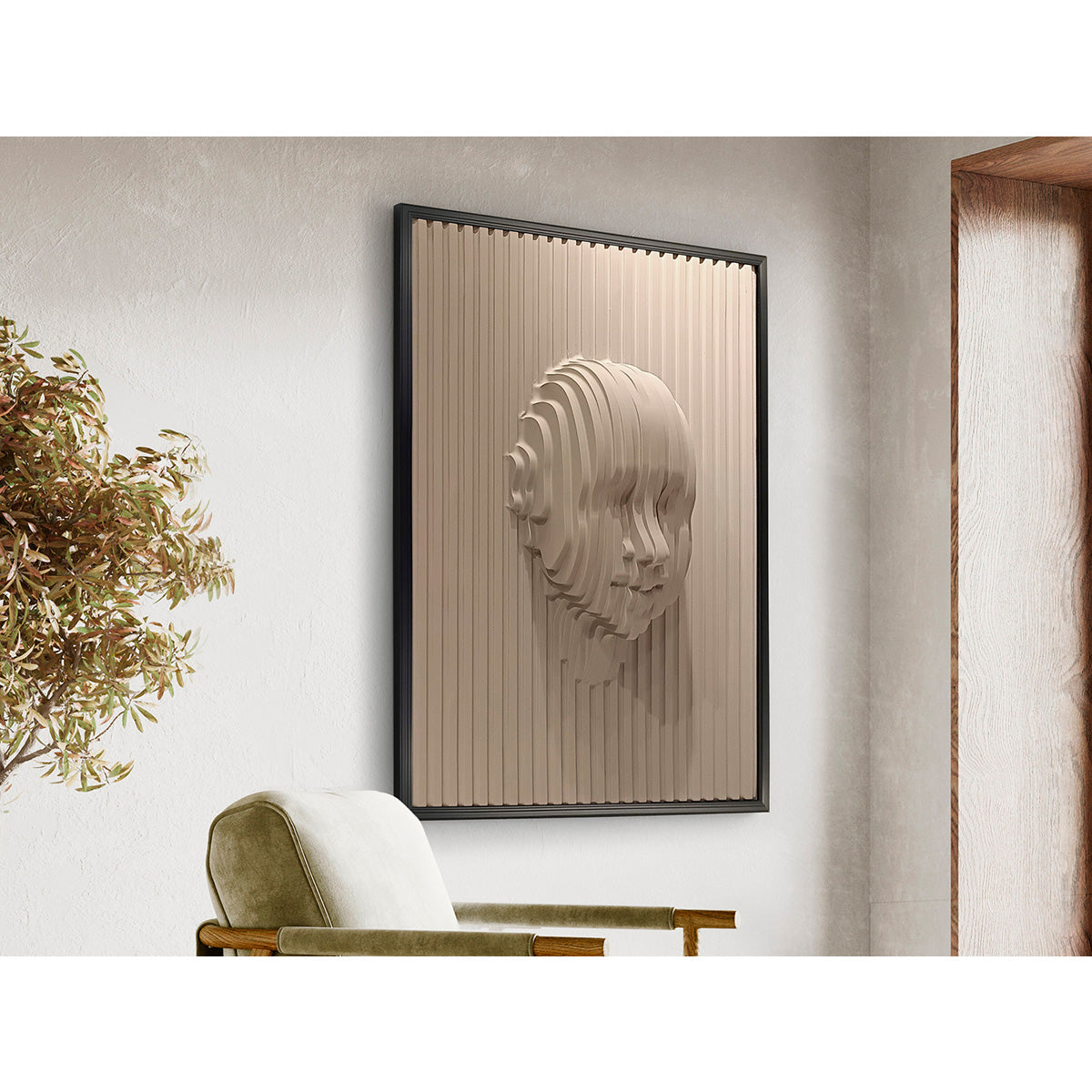 FAȚĂ BEJ - BASORELIEF 90x120