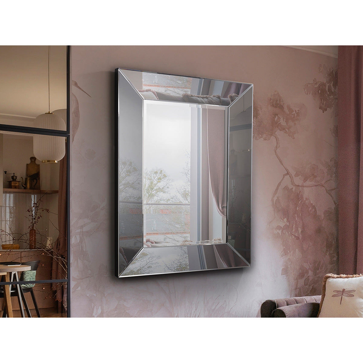 OGLINDA ROMA, 110X81, RAMĂ FUMURIE