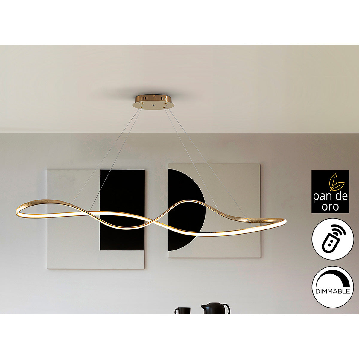 LIA - LAMPĂ MARE CU FRUNZĂ DE AUR