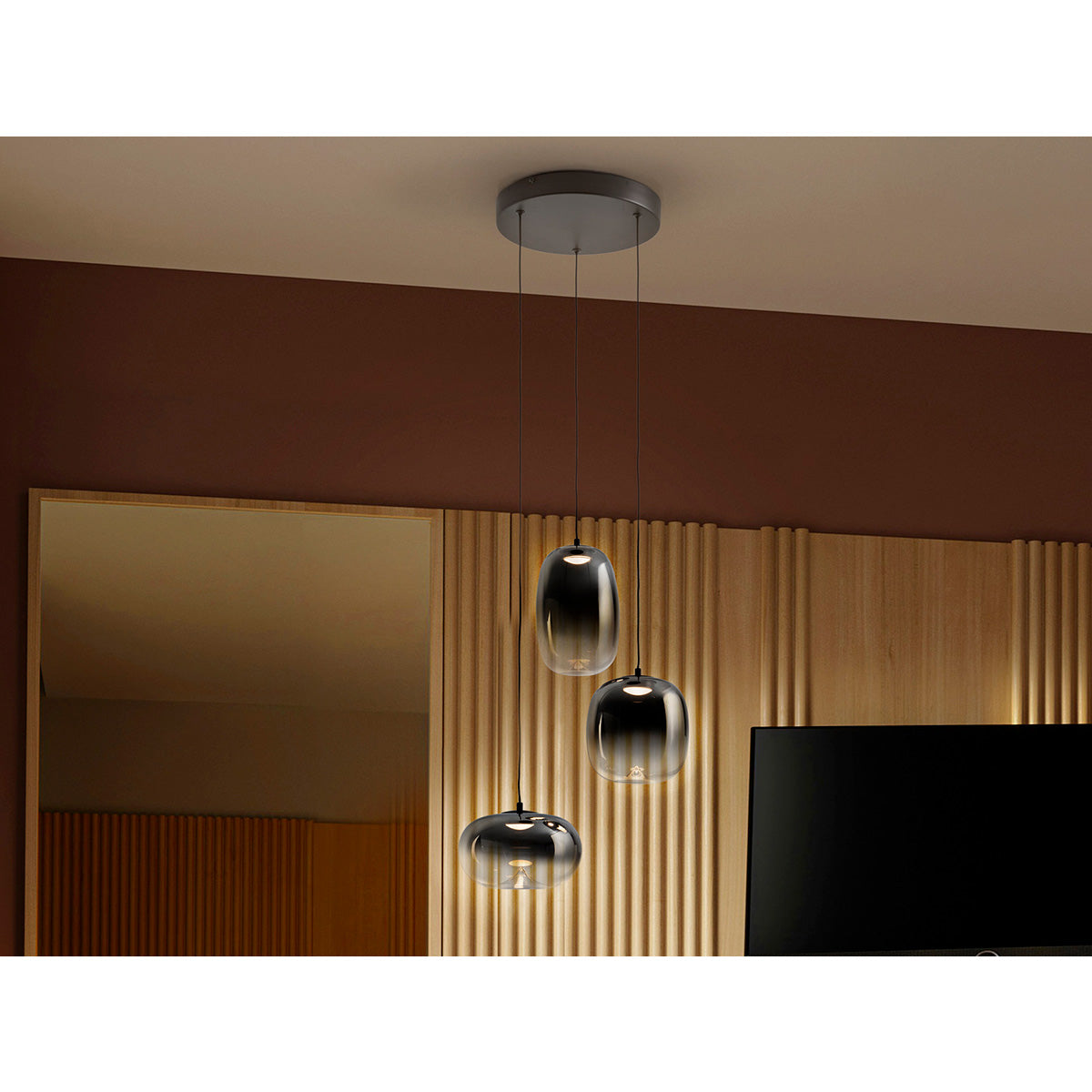 ONICE - LAMPĂ 3L NEGRU-FUMURIU D30