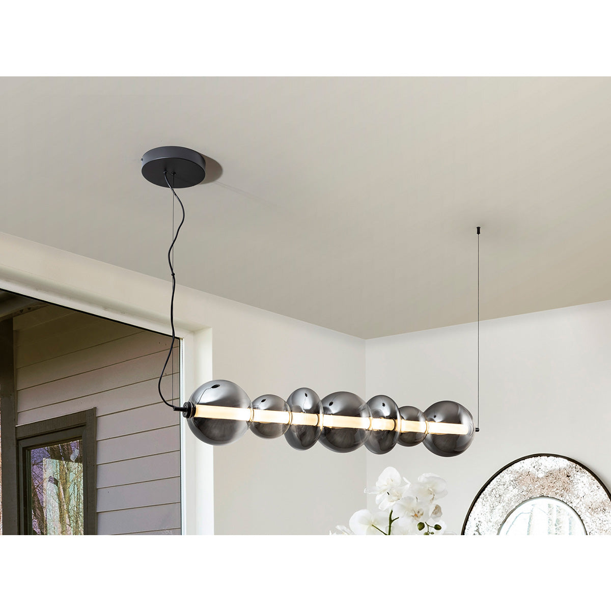 GLADIS - LAMPĂ MARE NEGRU-FUMURIE