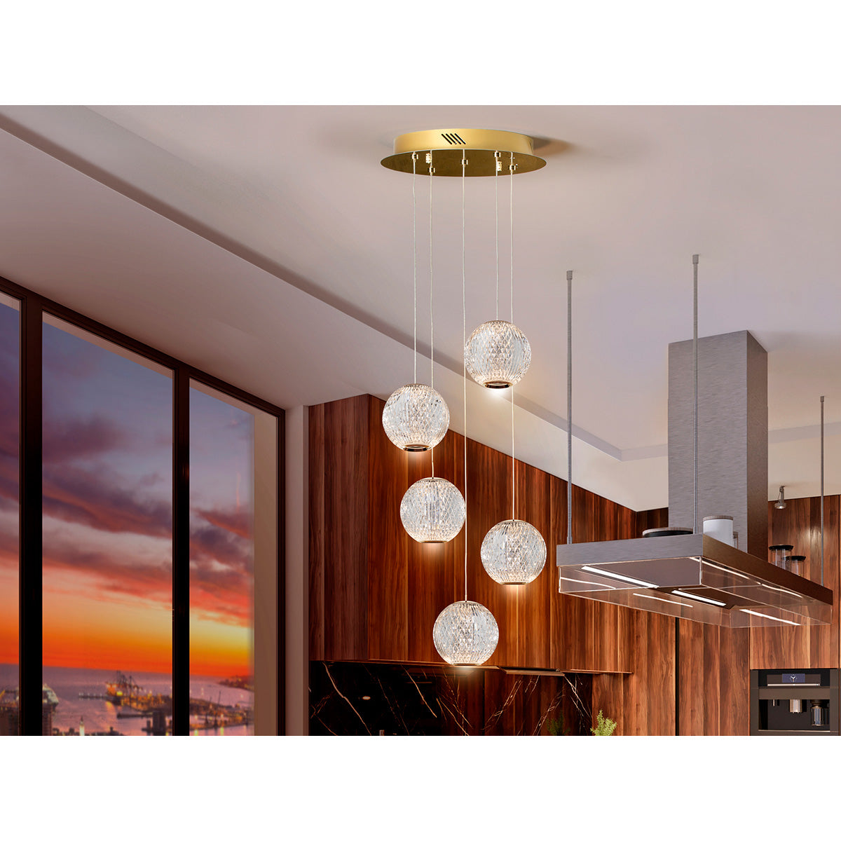 Lampă LED AUSTRAL 5L., 32 cm, aurie