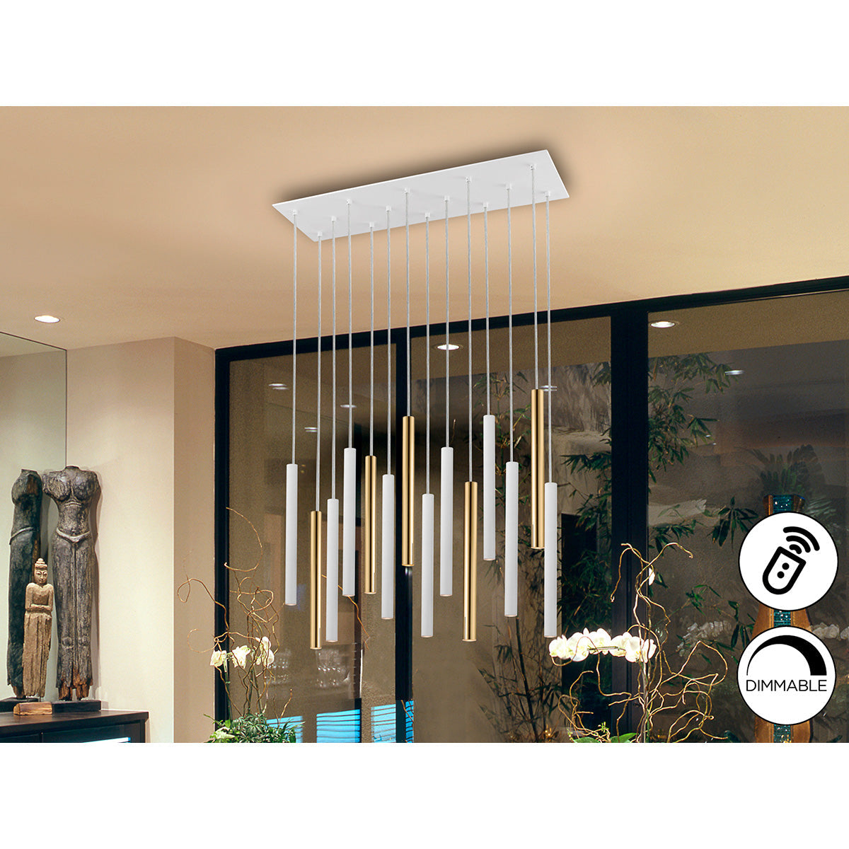 LAMPĂ VARAS AURIE/ALBĂ 14L. CU INTENSIUNE INTENSĂ REGLABILĂ