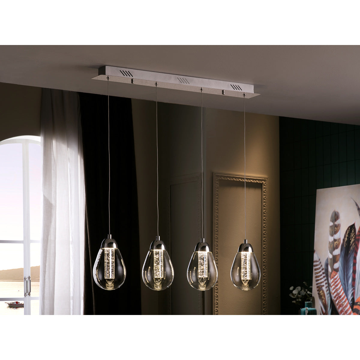 Lampă Taccia 4L. LED Crom