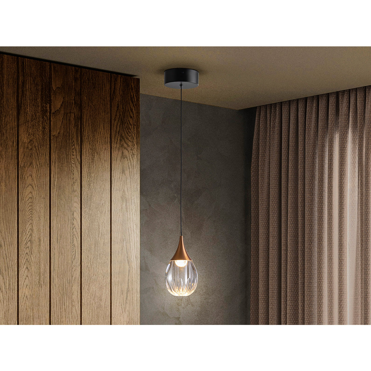 CORINA - LAMPĂ 1L NEGRU-CUPRĂ