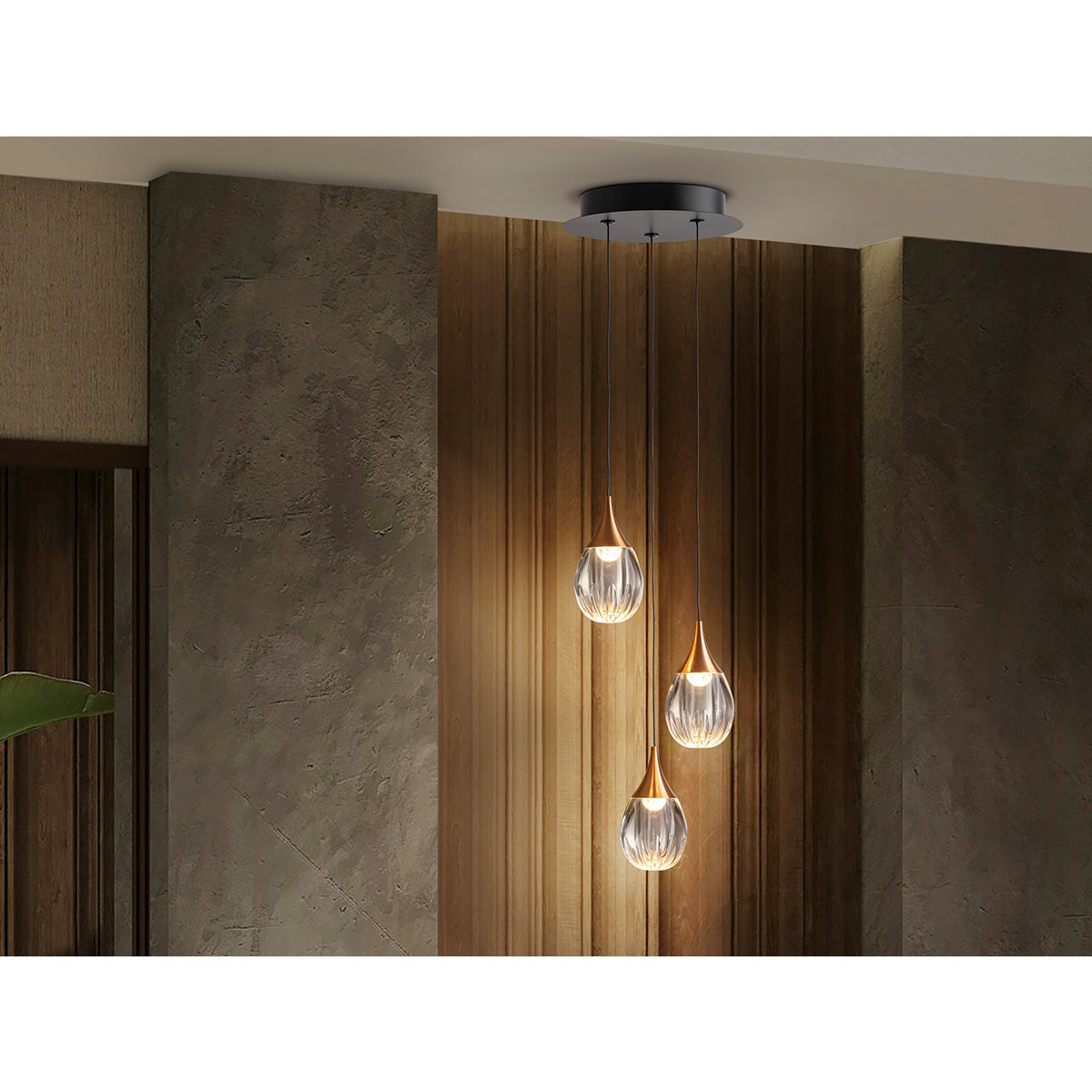 CORINA - LAMPĂ 3L NEGRU-CUPRĂ