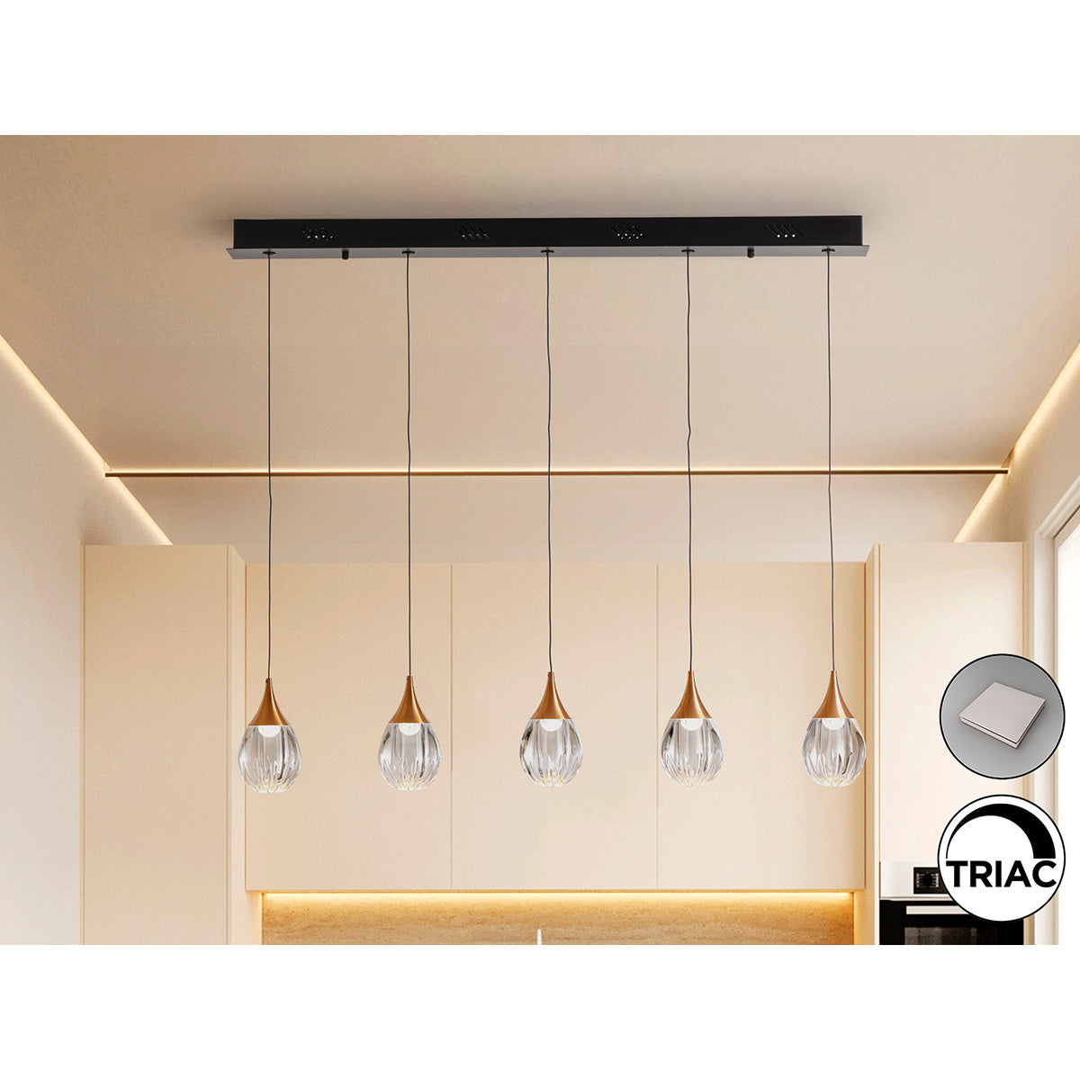 CORINA - LAMPĂ 5L NEGRU-CUPRĂ