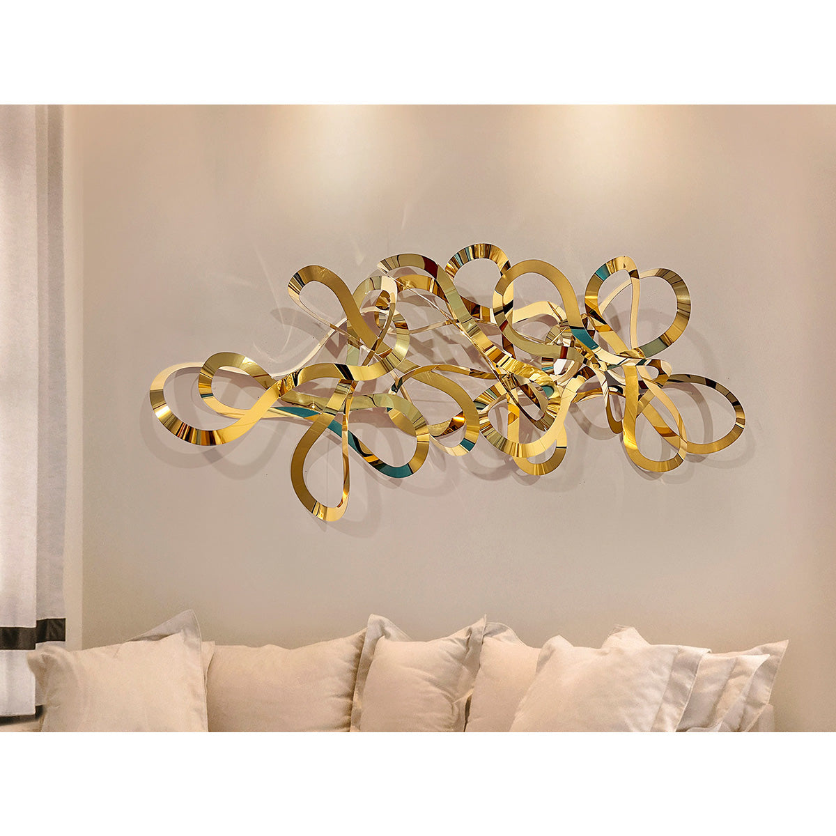 MEDUSA - SCULPTURĂ DE PERETE - OȚEL AURIT