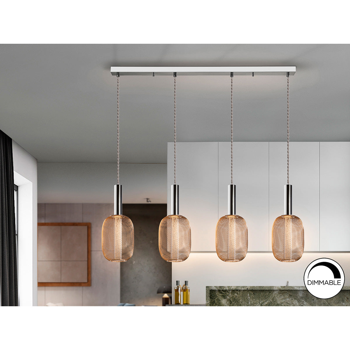 LAMPĂ MICRON 4L., CROM/AURIT