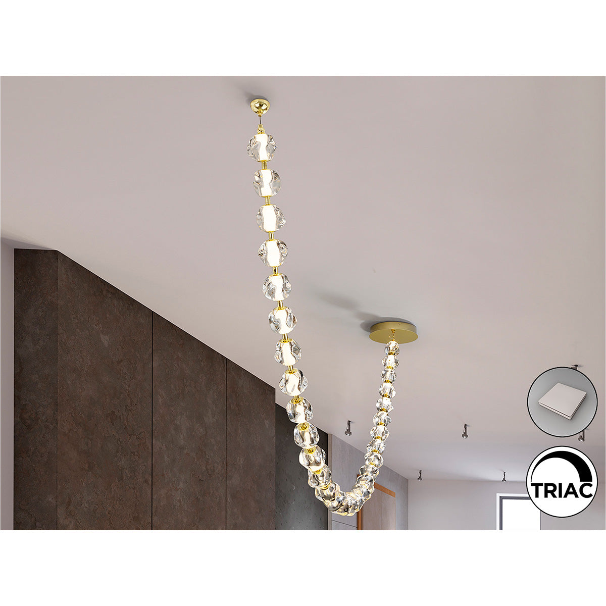 ZARIA II - LAMPĂ 29L - AURIE/TRANSPARENTĂ, CU LUMINĂ REGLABILĂ