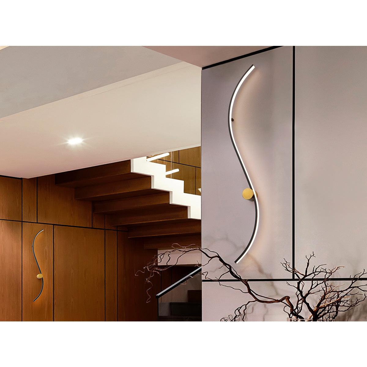 SILOE - LAMPĂ DE APLICĂ NEGRU-AURIE