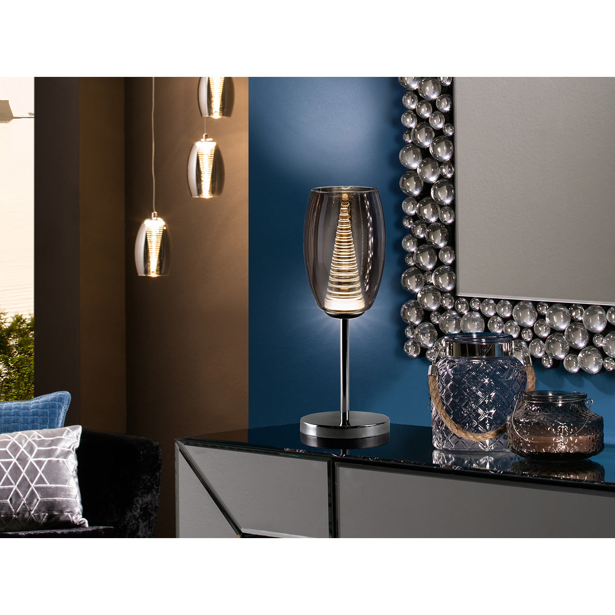 Lampă de masă LED NEBULA, 1L, crom