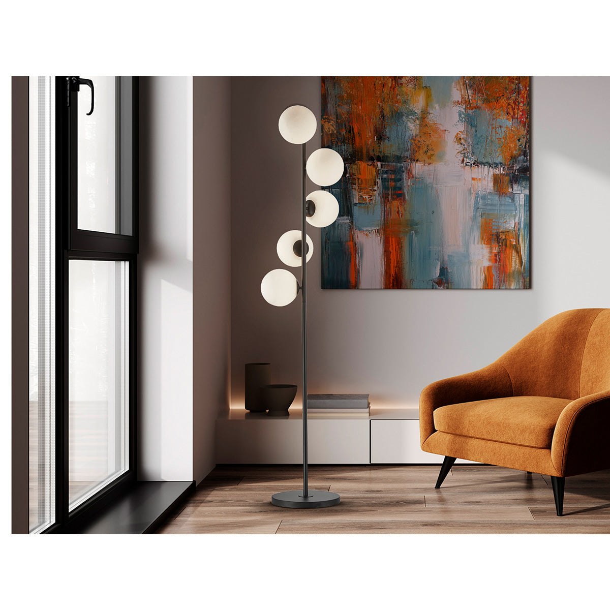 INOA - LAMPĂ DE PODEAR 5L NEGRU-OPAL