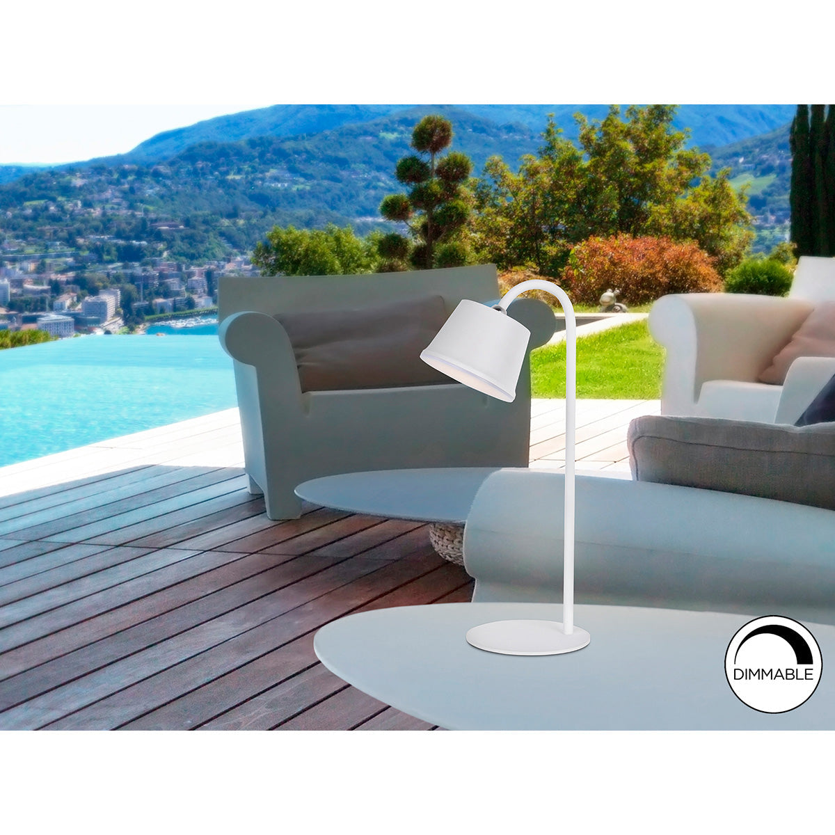 Lampă de masă cu LED CUCO, albă