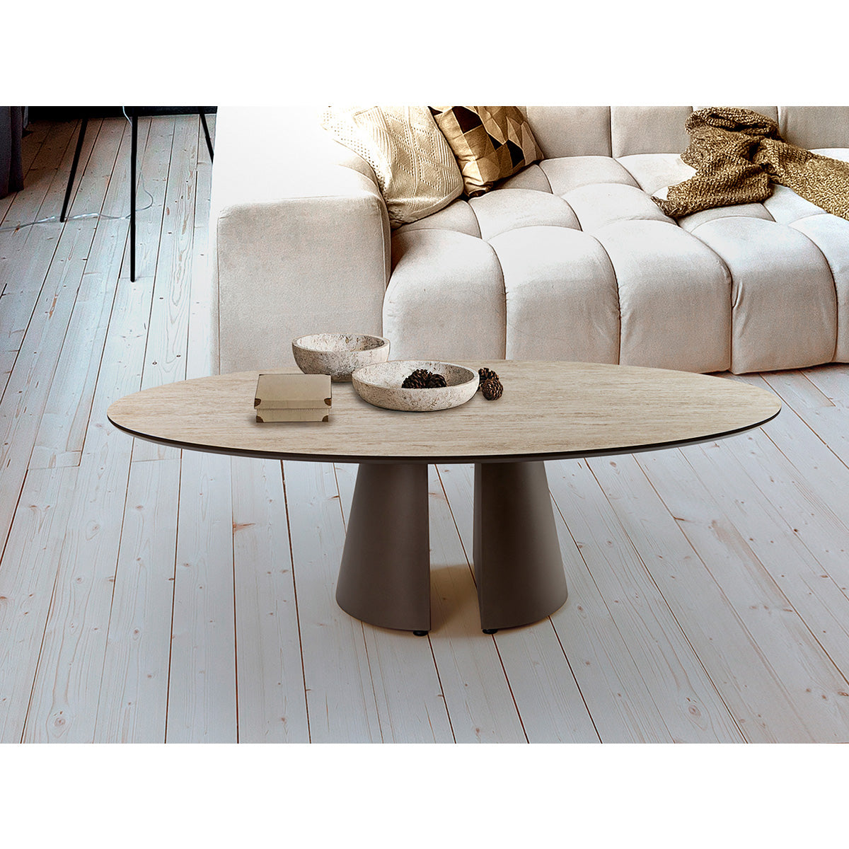 SAMARA - MĂSUȚĂ DE CAFEA - TRAVERTIN/MARO