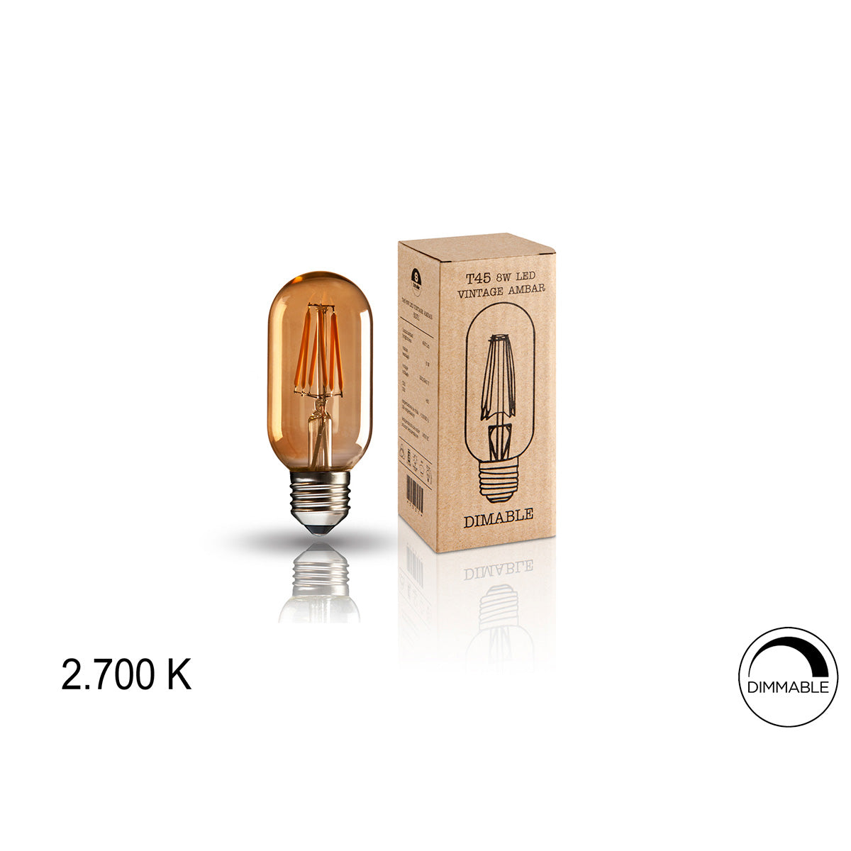 BEC LED VINTAGE T45 6W E27