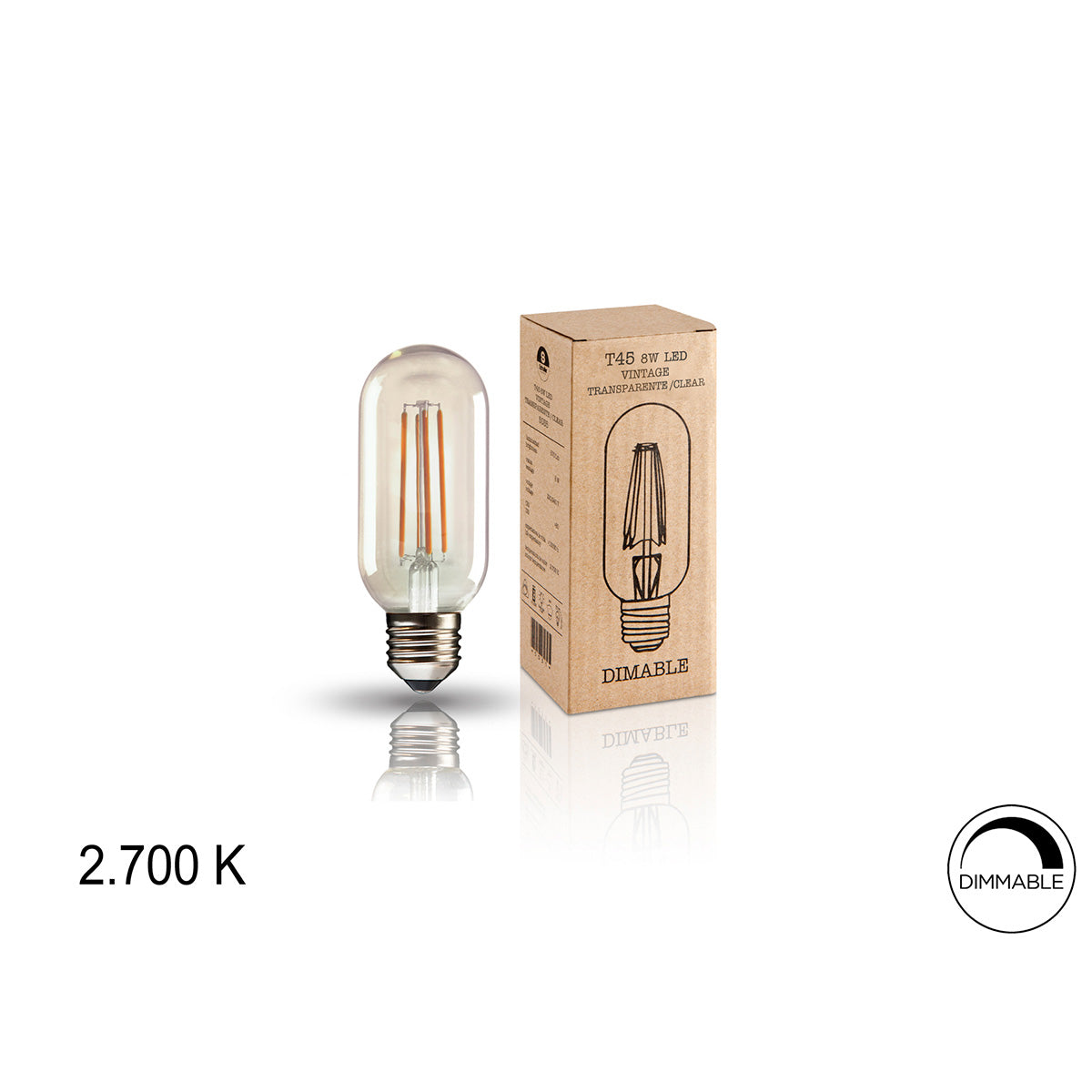 BEC LED VINTAGE T45 8W E27