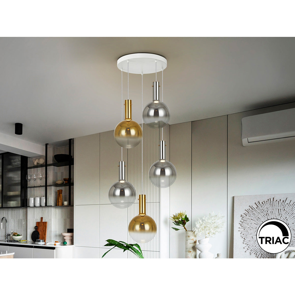 MATICES- LAMPĂ 5L ALB-FUMURIE-AURIE