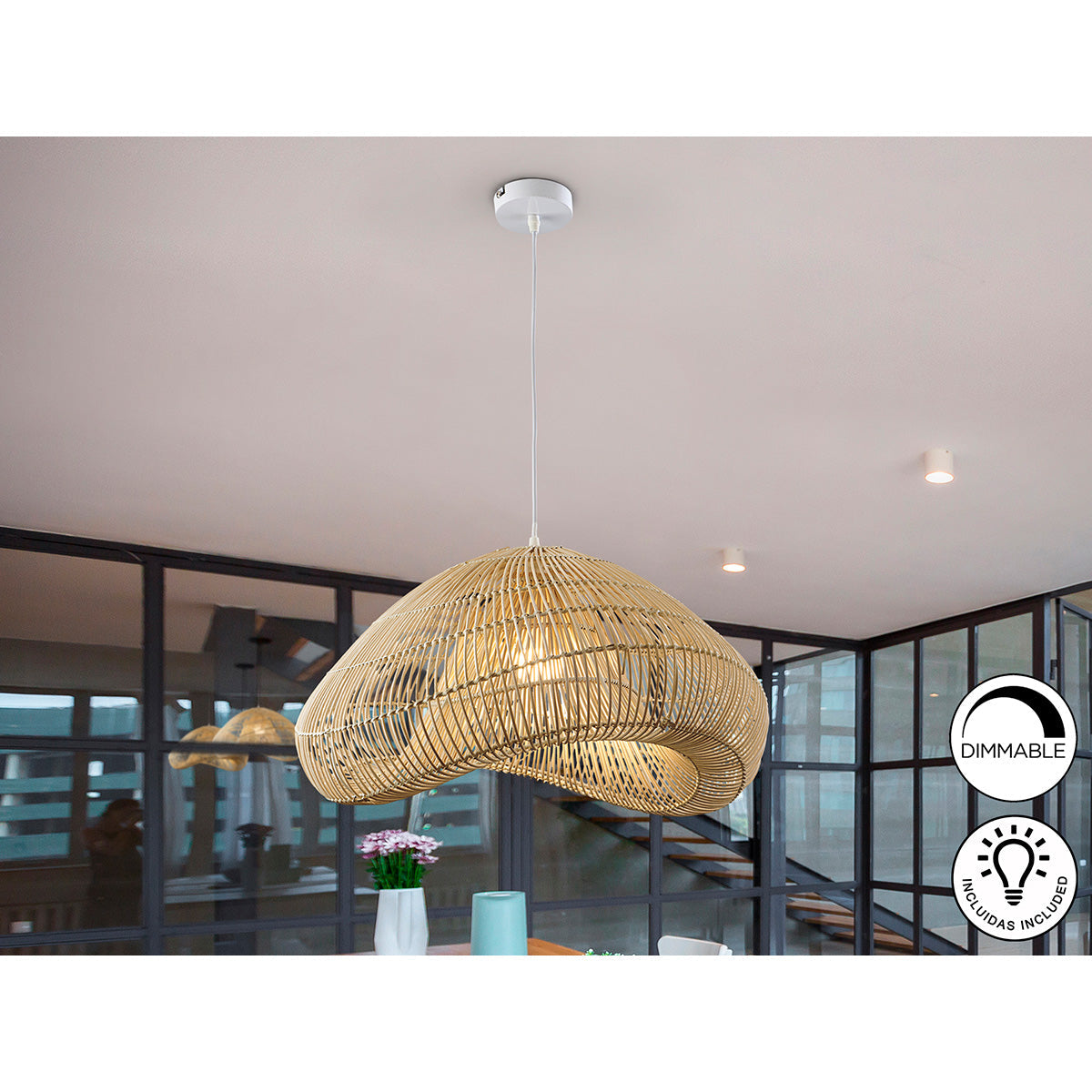 SABAH - LAMPĂ DIN RATAN NATURAL 55CM