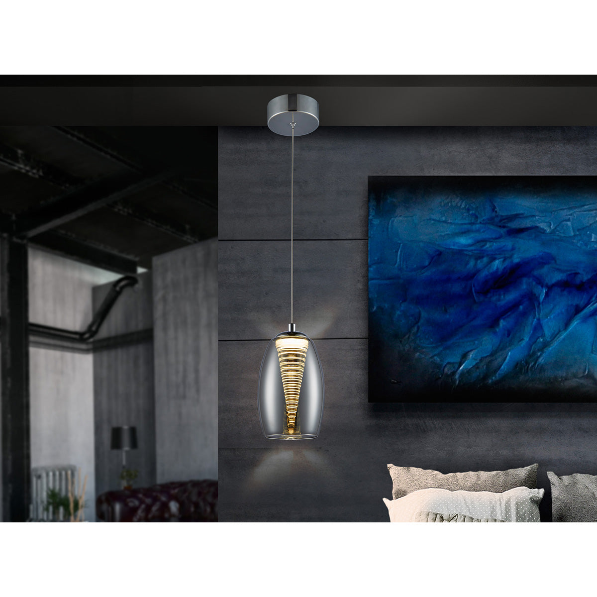 Lampă Nebula 1L. LED, Crom