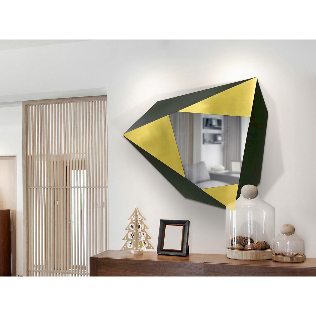 FACETAS - BASORELIEF DIN OȚEL, AUR/NEGRU