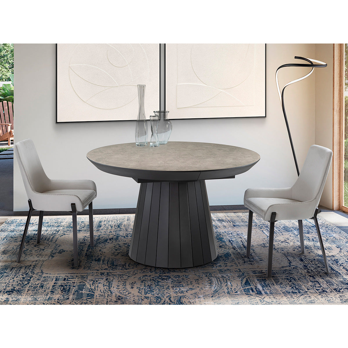 KORIA - MASĂ DE SUFRAGERIE - PIATRĂ/NEGRU