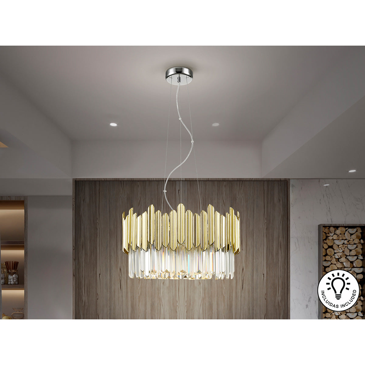 TIARA - LAMPĂ 6L CROM-AURIT