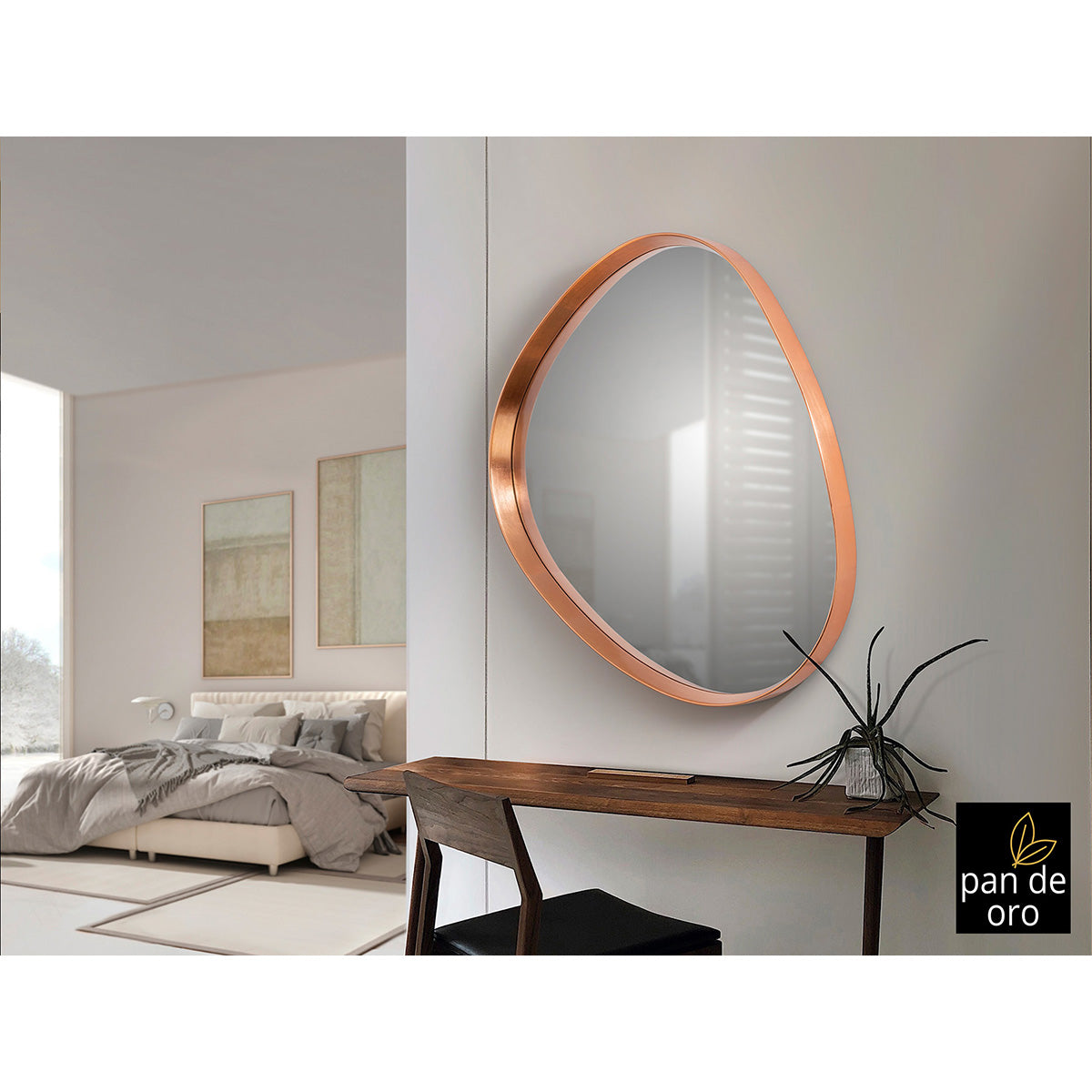 JULIE - OGLINDA CU FRUNZĂ DE AUR ROZ