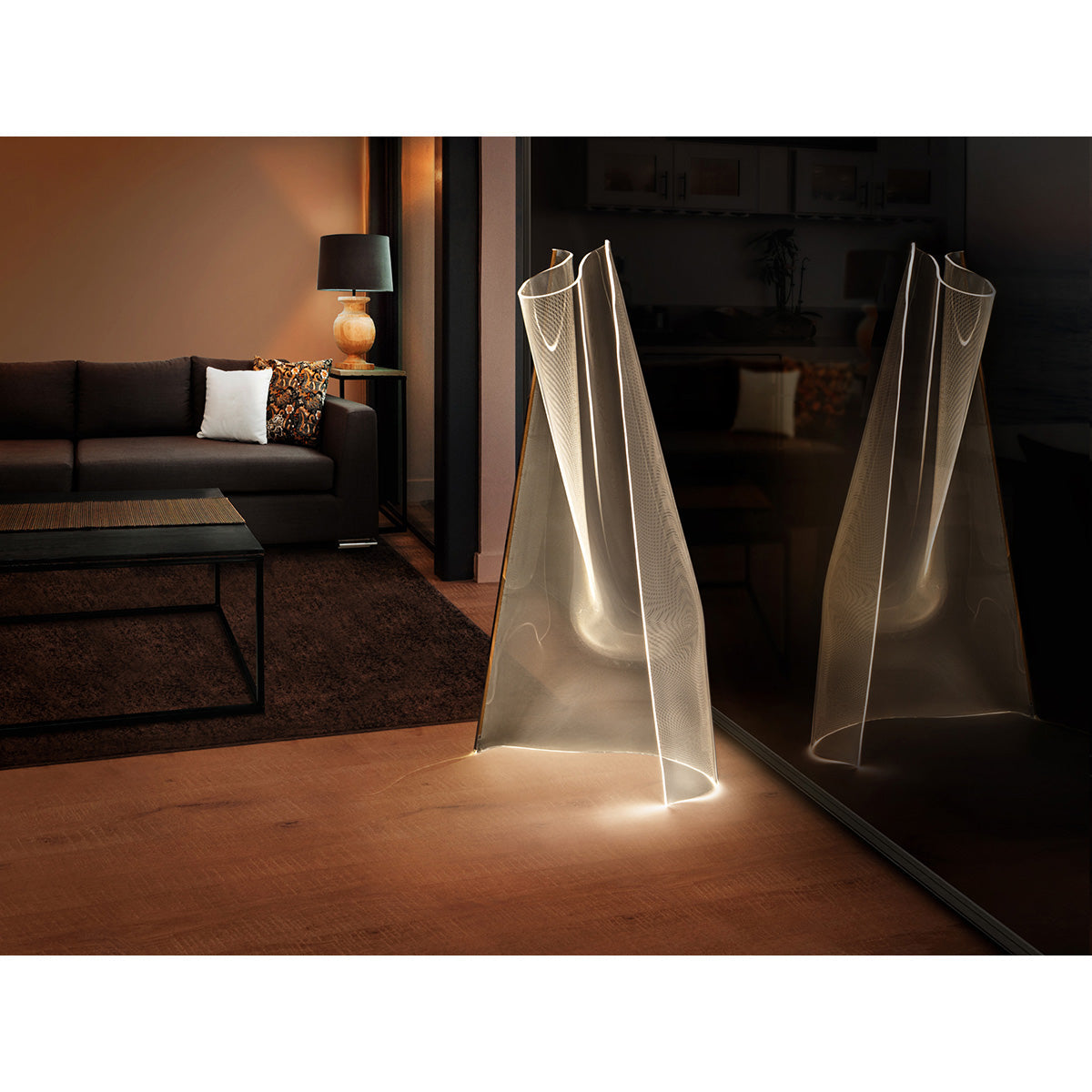 Lampă de podea Velos, auriu-roz