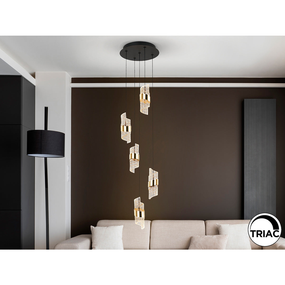 ILIADA - LAMPĂ 5L NEGRU-AURIU D30