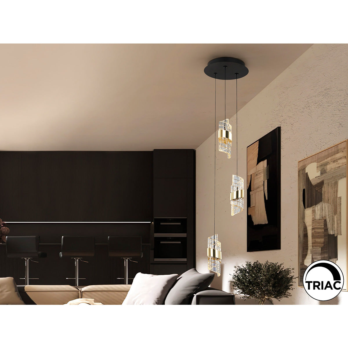 ILIADA - LAMPĂ 3L NEGRU-AURIU