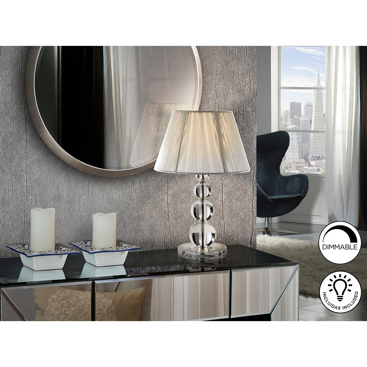 LAMPĂ DE MASĂ MICĂ MERCURY 1L., TRANSPARENTĂ