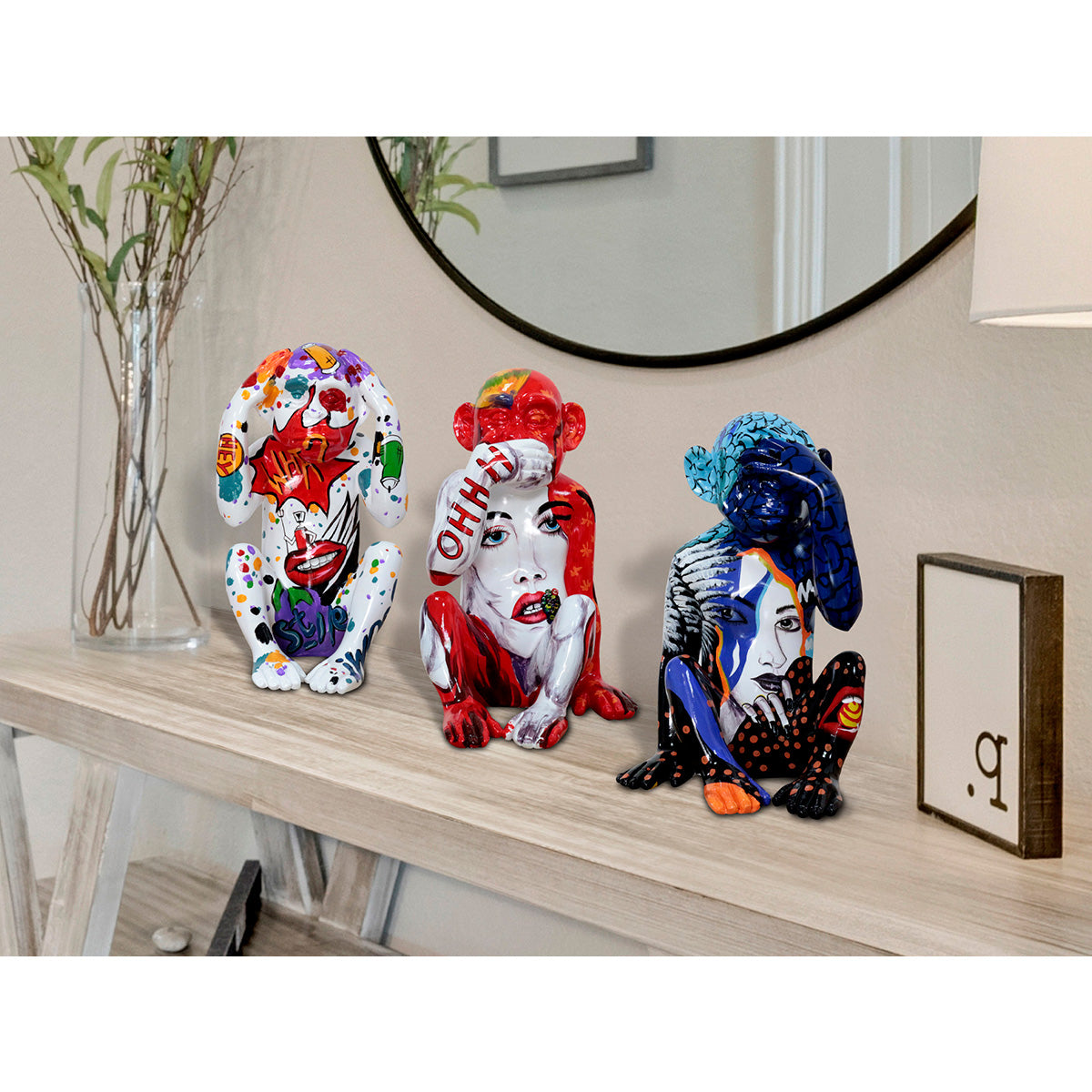 MONOS SABIOS - SET 3 FIGURI, GRAFFITI