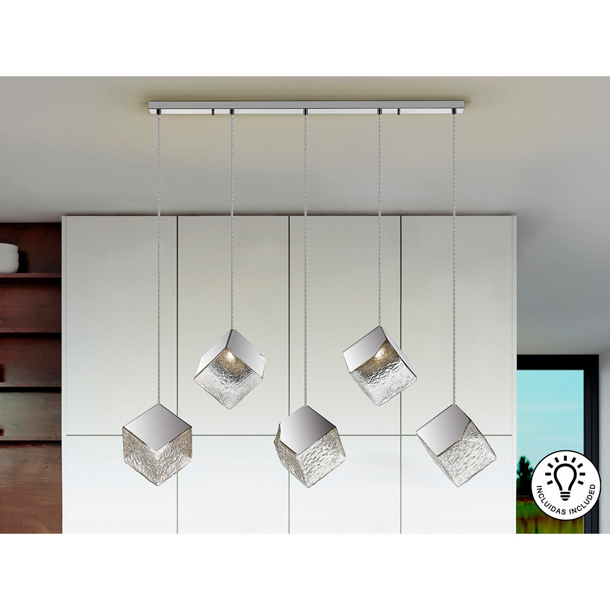 Lampă Priscila 5L., Crom