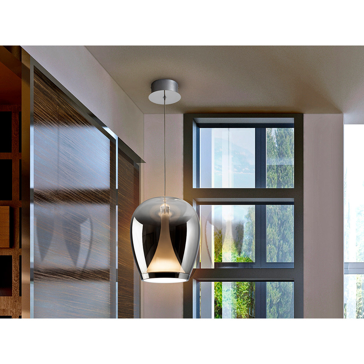 SUSPIRO - LAMPĂ CROMATĂ-FUMURIE D25