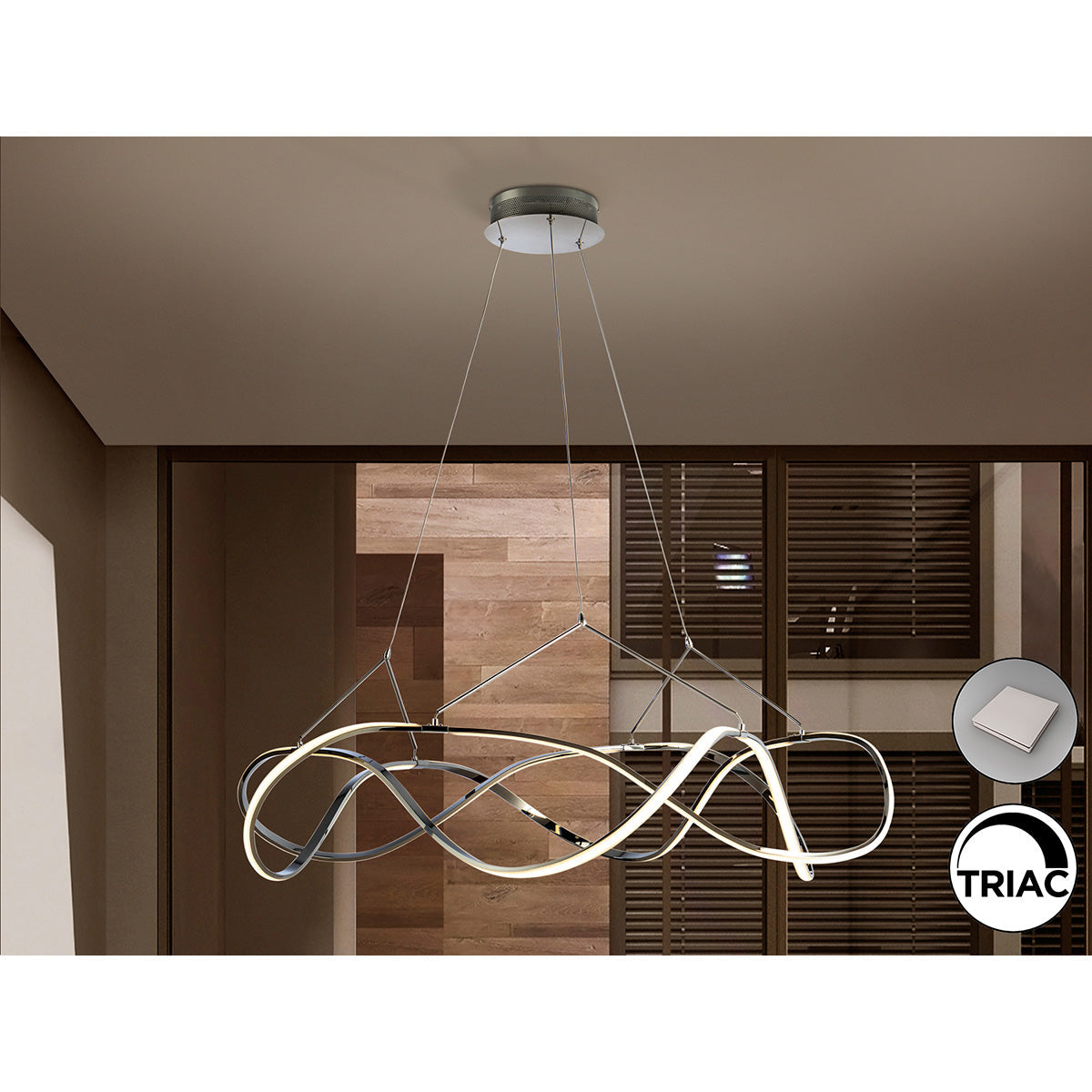 Lampă LED Molly 100 cm crom, reglabilă intensitate