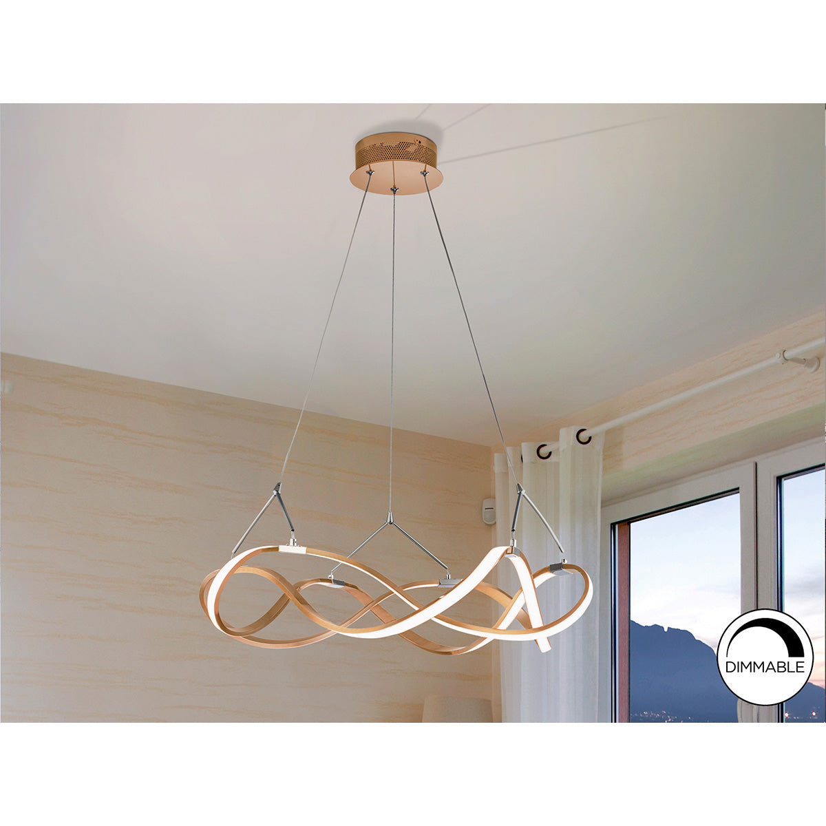 Lampă LED Molly 53 cm, auriu-roz