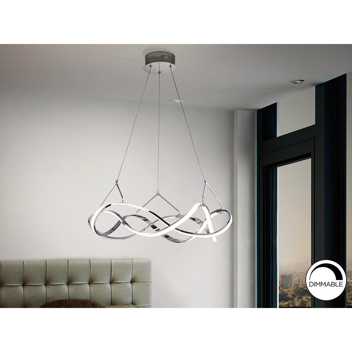 Lampă LED MOLLY 53 cm, crom