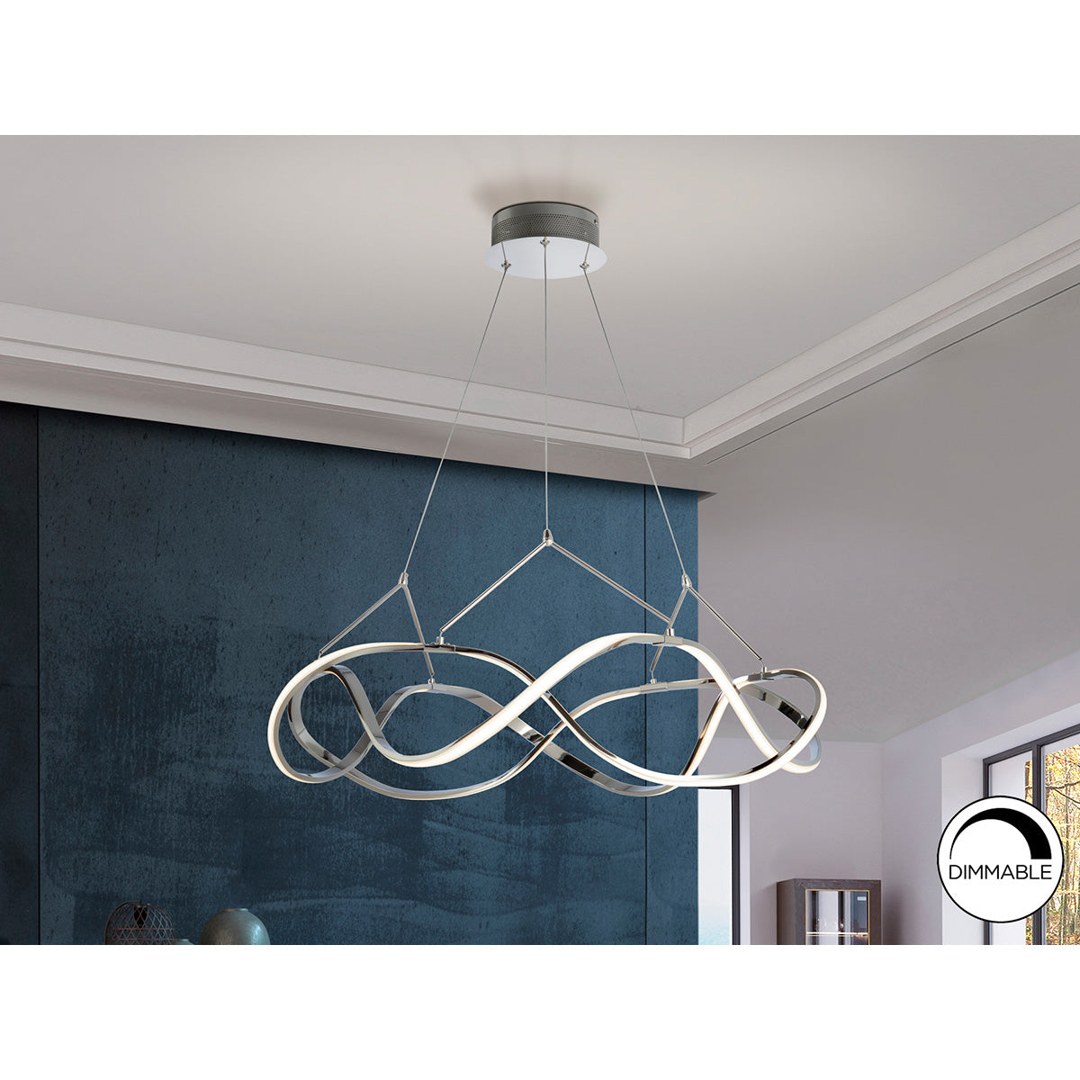 Lampă LED MOLLY 80 cm, crom