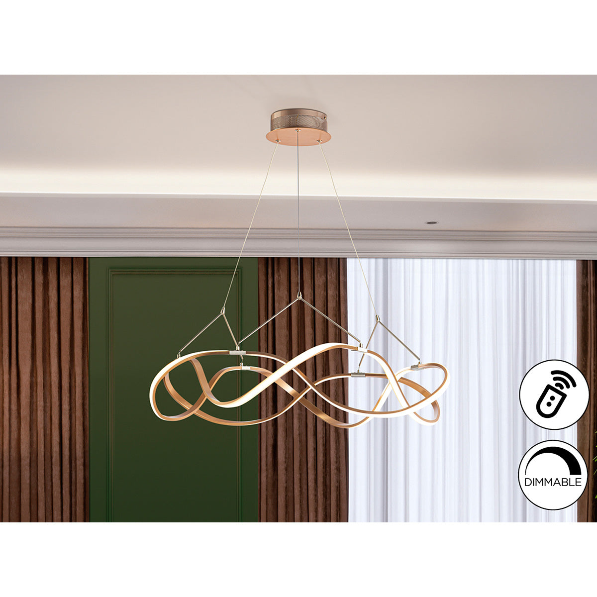 Lampă LED Molly 80 cm auriu-roz, reglabilă intensitate