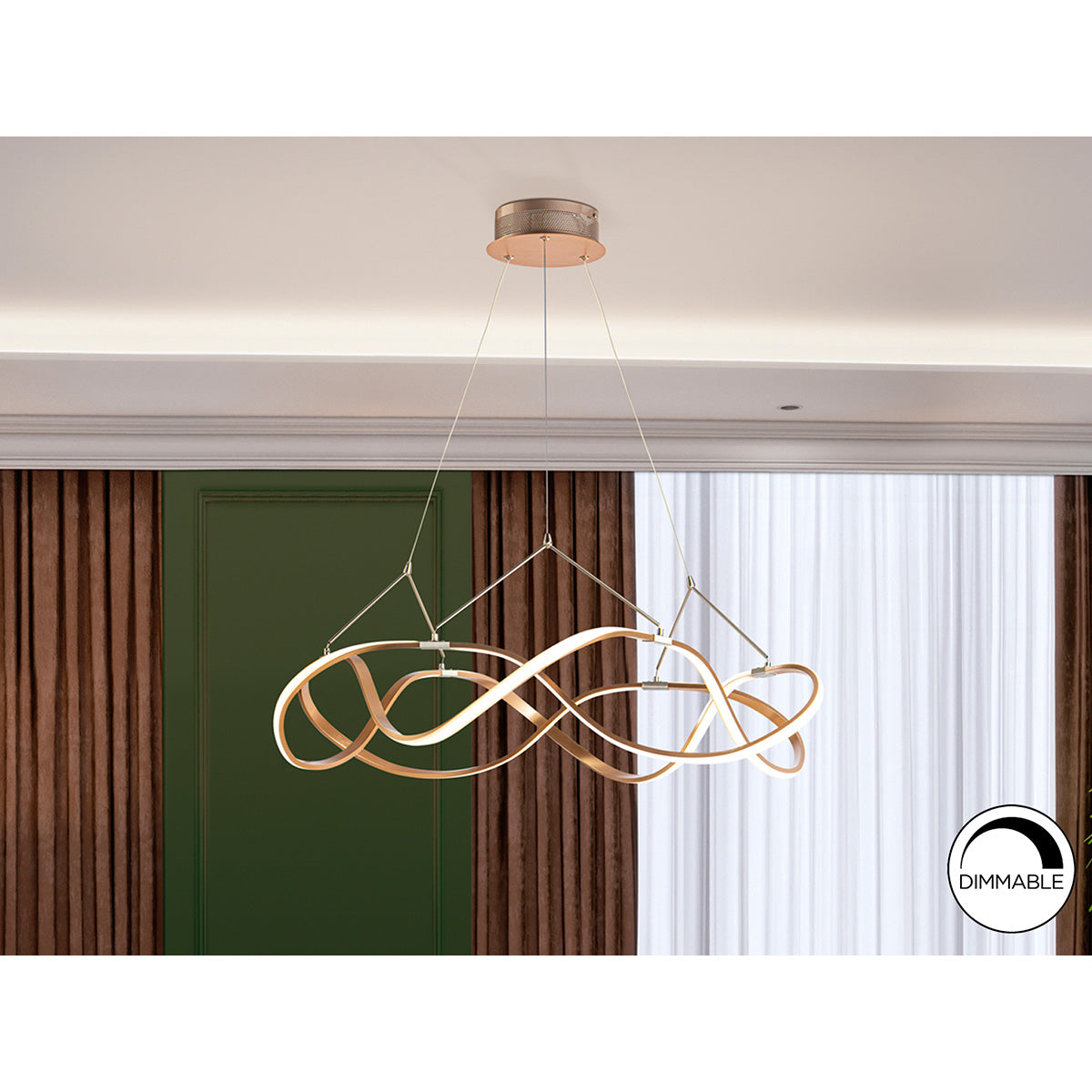 Lampă LED Molly 80 cm, auriu-roz