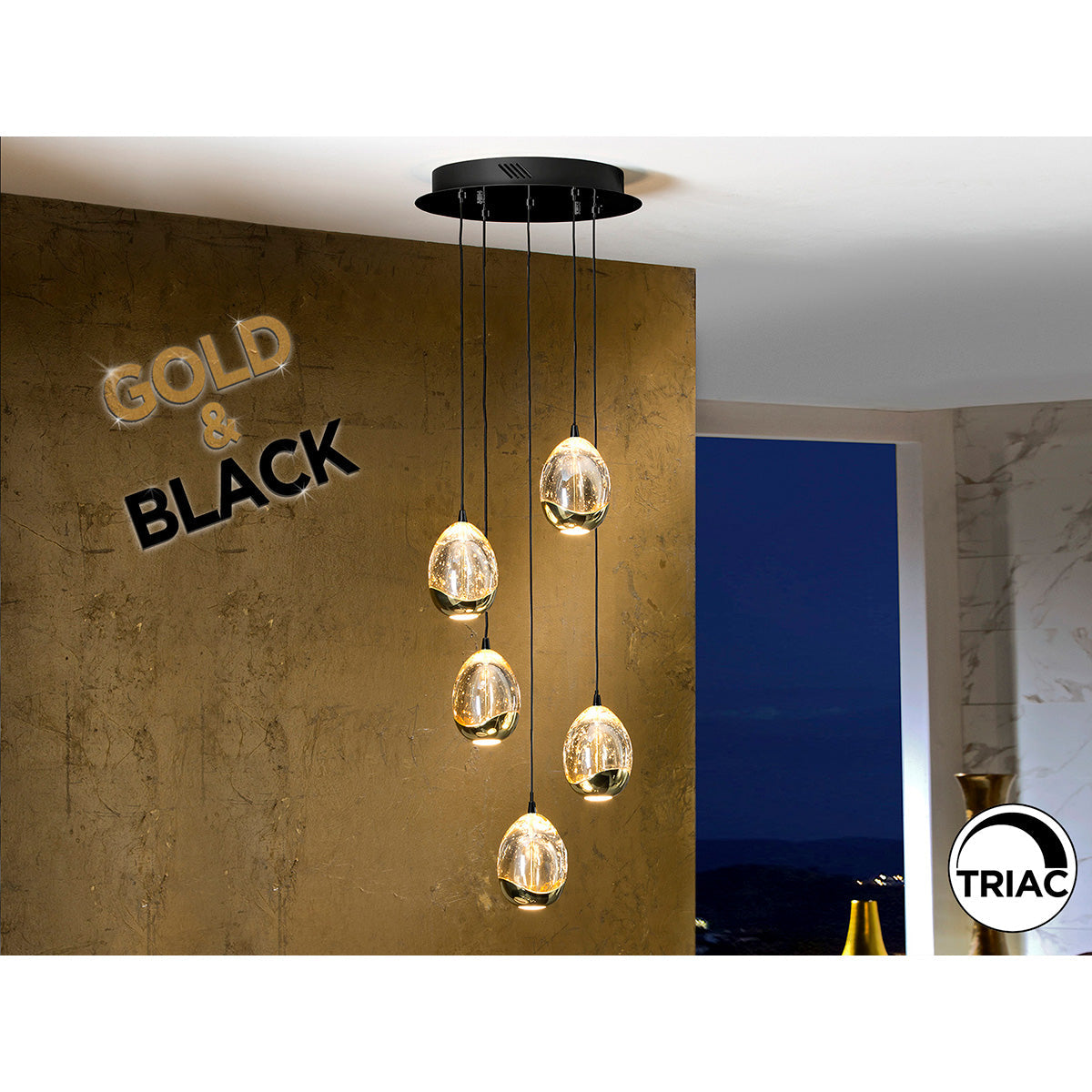 ROCIO - LAMPĂ NEGRU-AURIE D30