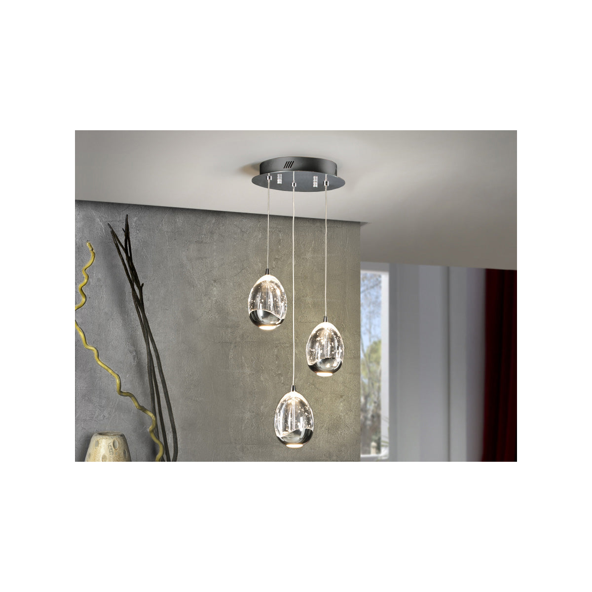 Lampă cromată ROCIO 25 cm 3LED