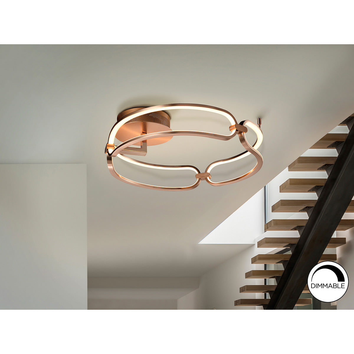 Lampă de tavan LED COLETTE 47 cm auriu-roz