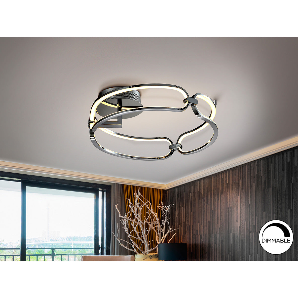 Lampă de tavan LED COLETTE 47 cm, crom