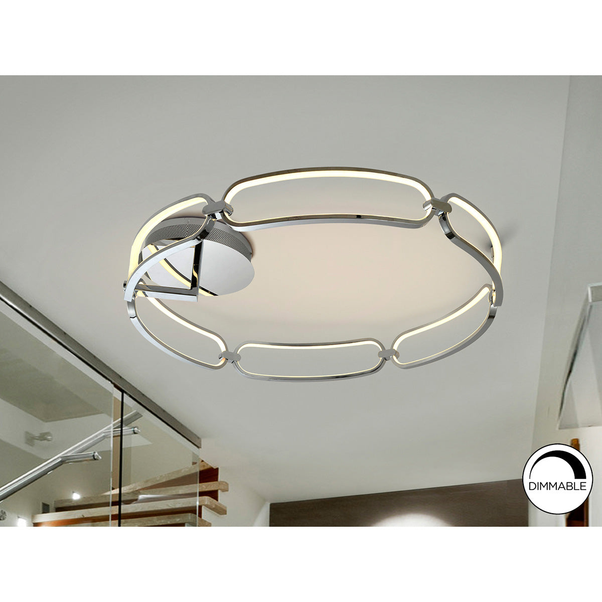 Lampă de tavan LED COLETTE 80 cm, crom