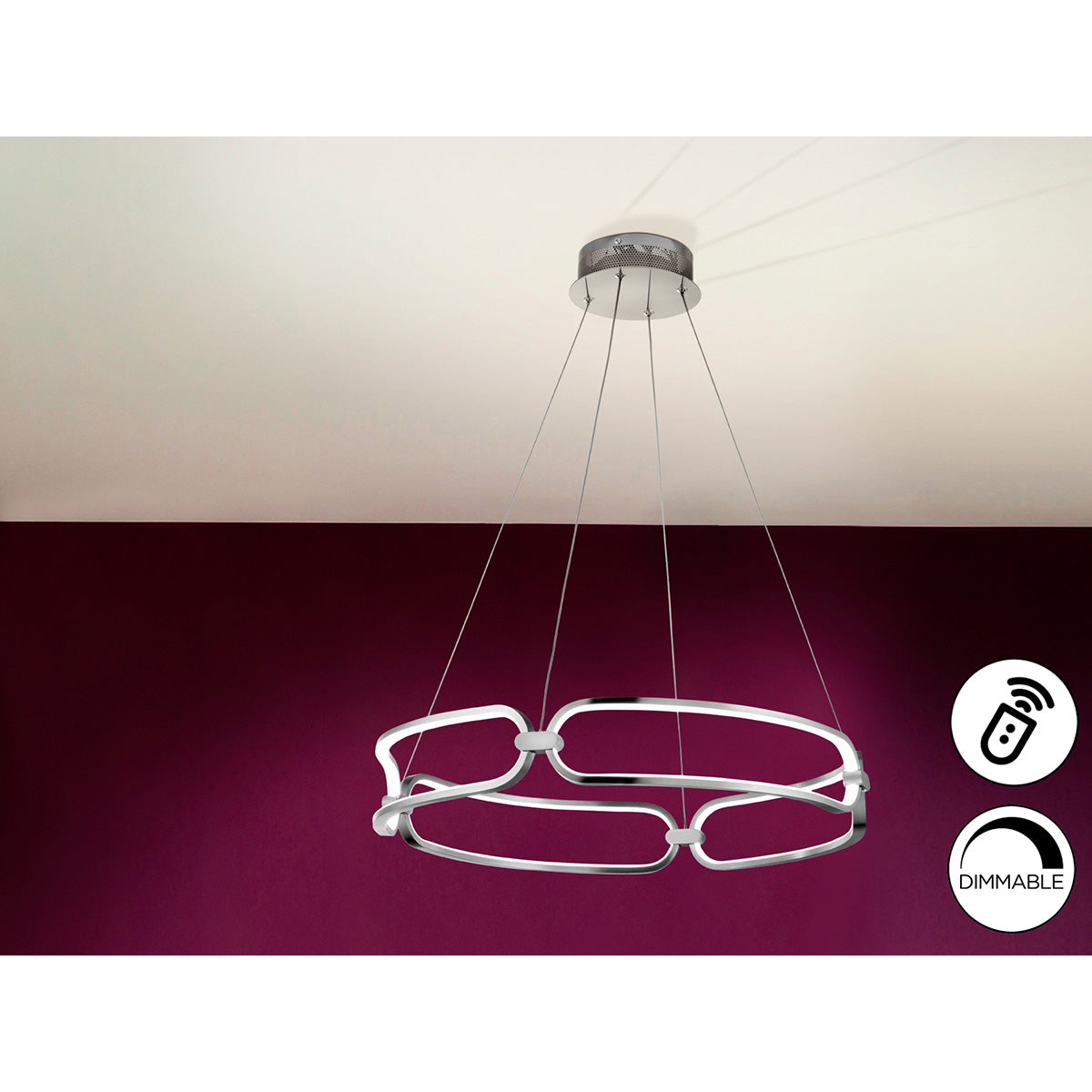 Lampă LED COLETTE 60 cm crom, reglabilă intensitate